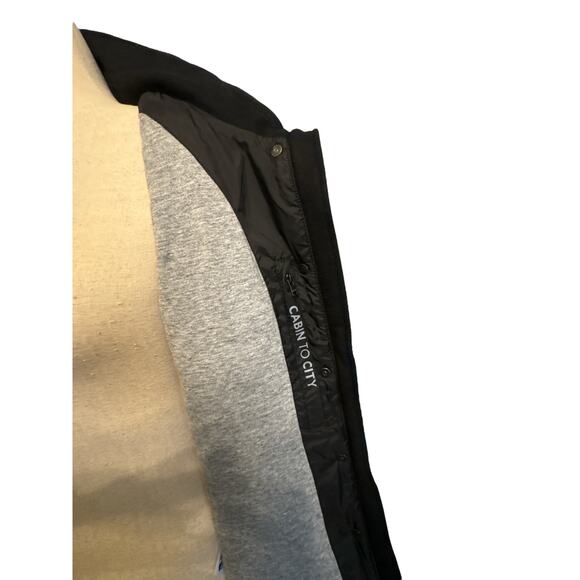 Roots Women’s Hybrid Mixed Media Black Puffer Jacket Size L Winter‎ Coat - Picture 8 of 9